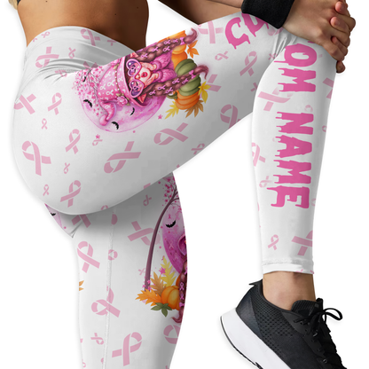 Personalized Breast Cancer Awareness  Leggings Set, Custom Choo