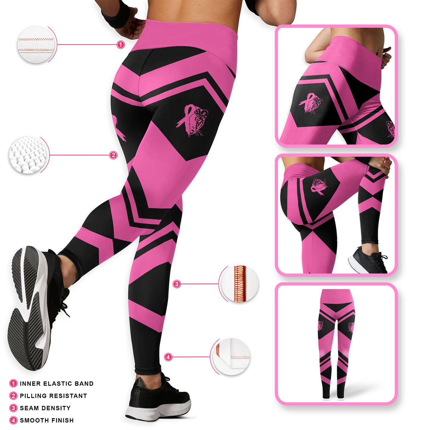 Personalized Stronger Than Cancer -  Combo Legging Tanktop Breast Cancer Awareness