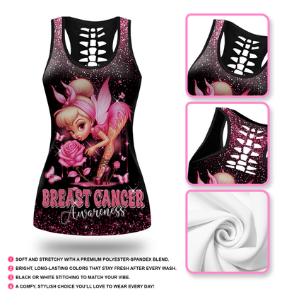 Pink Fairy Fight Like a Girl - Combo Legging Breast Cancer Awareness