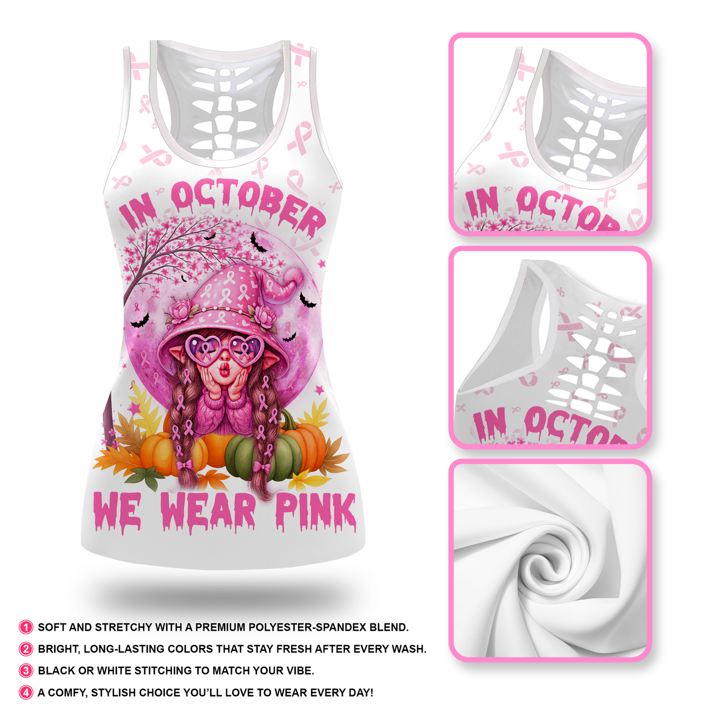Personalized Breast Cancer Awareness  Leggings Set, Custom Choo