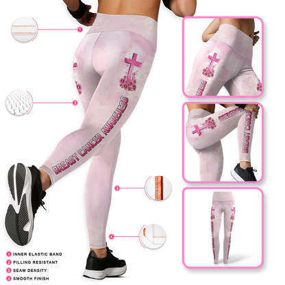By God's Grace, He Save Me - Combo Legging Breast Cancer Awareness