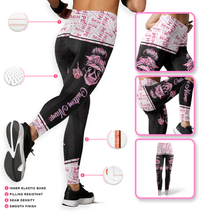 Personalized Fight Like A Skull Girl- Combo Legging Tanktop Breast Cancer Awareness