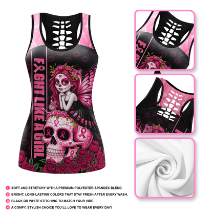 Fight Like A Girl Sugar Skull - Combo Legging Breast Cancer Awareness
