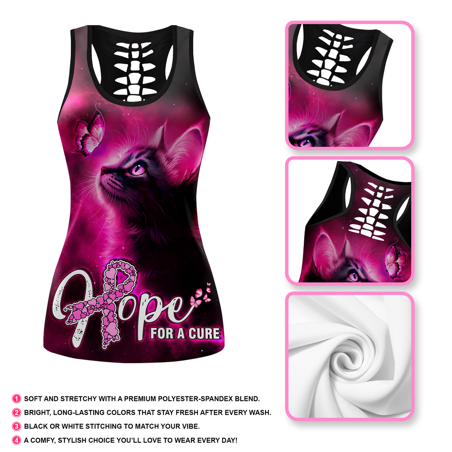Hope For A Cure  -  Combo Legging Tanktop Breast Cancer Awareness