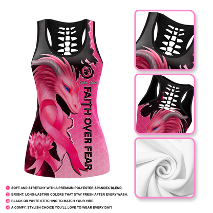 Personalized Faith Over Fear, Never Lost Hope -  Combo Legging Breast Cancer Awareness