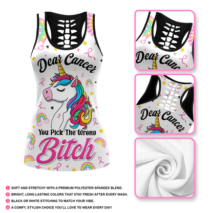 Dear Cancer, You Pick The Wrong Bitch -  Combo Legging Breast Cancer Awareness