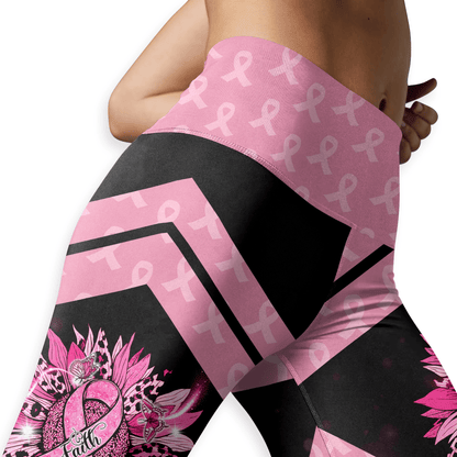 Pink Ribbon Activewear – Breast Cancer Awareness Hollow Tank & Legging Combo