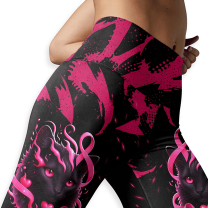 Personalized In October We Wear Pink Black Cat -  Combo Legging Breast Cancer Awareness, Custom Choo