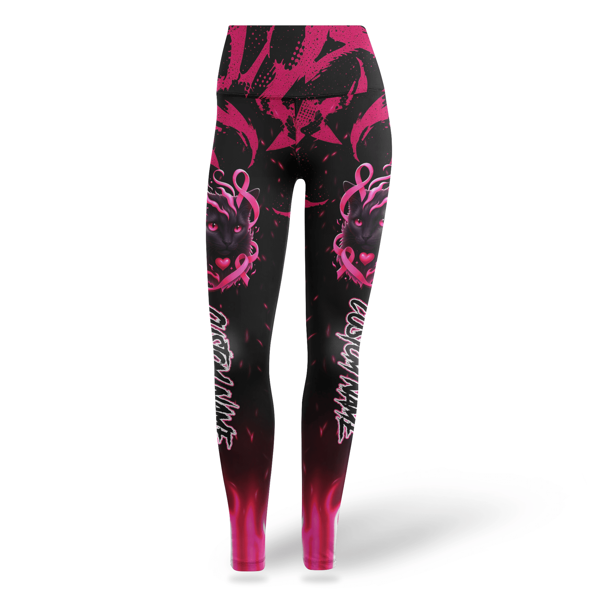 Personalized In October We Wear Pink Black Cat -  Combo Legging Breast Cancer Awareness, Custom Choo