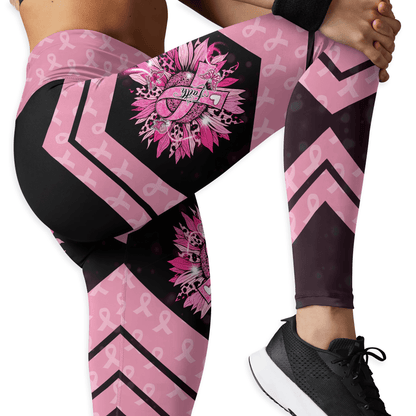 Pink Ribbon Activewear – Breast Cancer Awareness Hollow Tank & Legging Combo