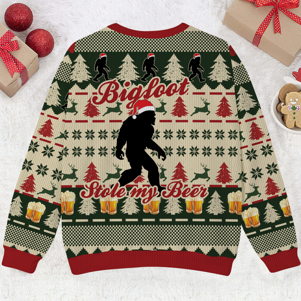 Bigfoot Stole My Beer Christmas Ugly Christmas Sweater