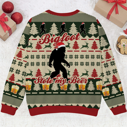 Bigfoot Stole My Beer Christmas Ugly Christmas Sweater
