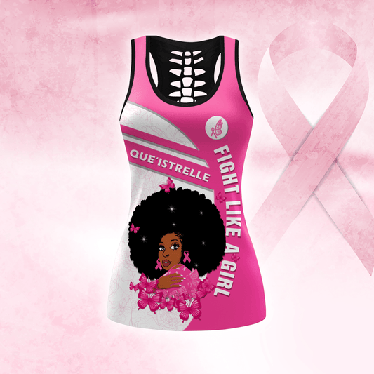 Personalized Fight Like A Black Girl -  Combo Legging Tanktop Breast Cancer Awareness
