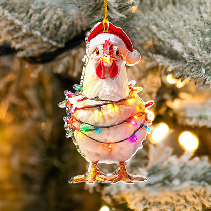 Bestchoo Acrylic Ornament Christmas Chicken