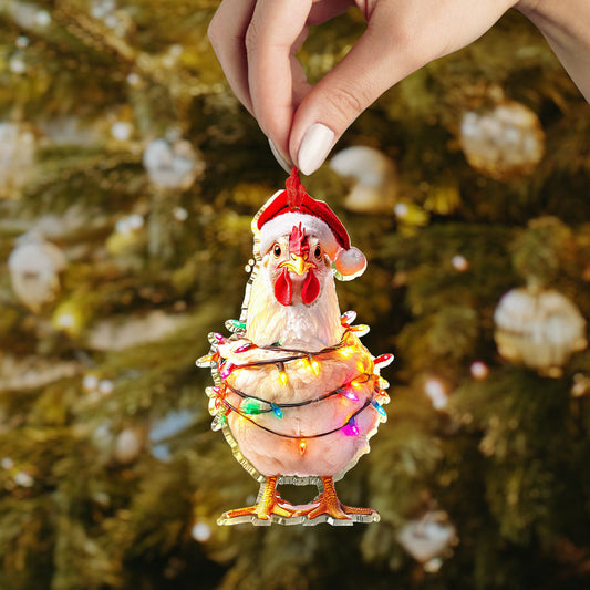 Bestchoo Acrylic Ornament Christmas Chicken