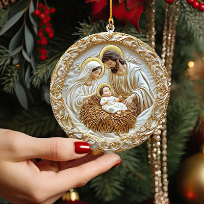 Bestchoo 2D Acrylic Ornament - Peaceful Nativity Blessing