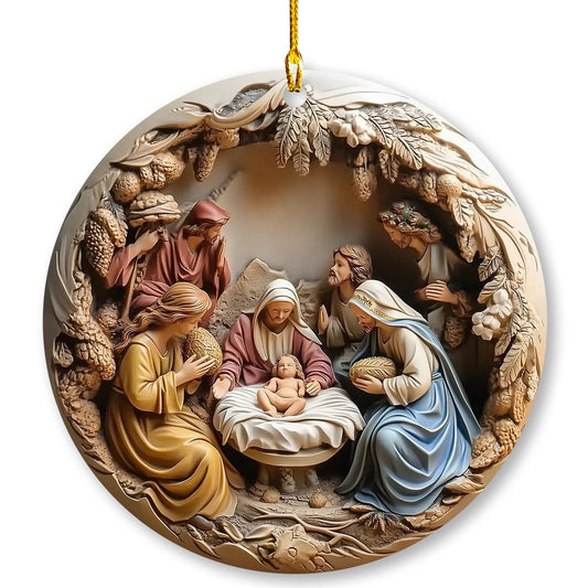 Bestchoo 2D Acrylic Ornament - Pack Discount Nativity Christmas