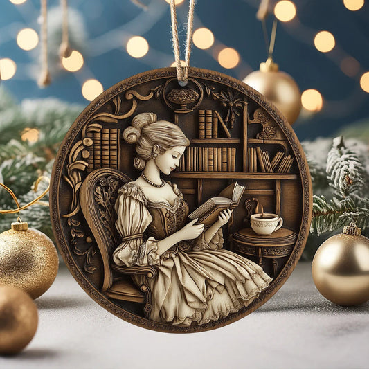 Bestchoo 2D Acrylic Ornament Victorian Reading Nook