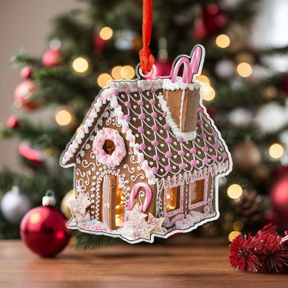 Bestchoo 2D Acrylic Ornament Pink Sweet House