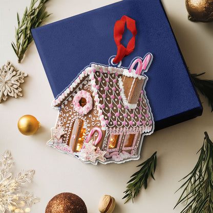 Bestchoo 2D Acrylic Ornament Pink Sweet House