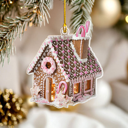 Bestchoo 2D Acrylic Ornament Pink Sweet House