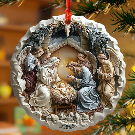 Bestchoo 2D Acrylic Ornament Pack Discount Christmas Eve Nativity Scene