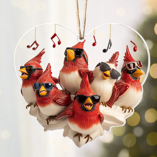 Bestchoo 2D Acrylic Ornament - Jingle Birds Rock