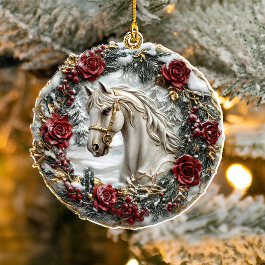 Bestchoo 2D Acrylic Ornament Majestic Winter Horse