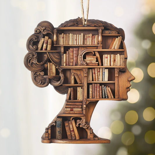 Bestchoo 2D Acrylic Ornament Literary Lady