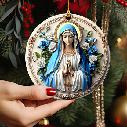 Bestchoo 2D Acrylic Ornament Peaceful Virgin Mary Roses