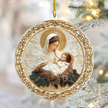 Bestchoo 2D Acrylic Ornament - Mother’s Embrace: Mary & Jesus