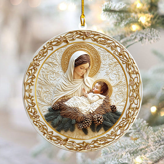Bestchoo 2D Acrylic Ornament - Mother’s Embrace: Mary & Jesus