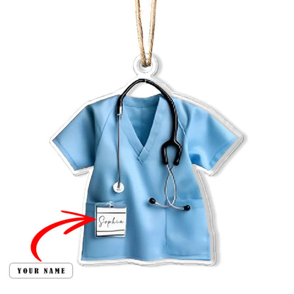 Bestchoo Personalized 2D Acrylic Ornament - Personalized Nurse Scrubs