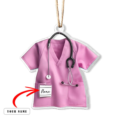 Bestchoo Personalized 2D Acrylic Ornament - Personalized Nurse Scrubs