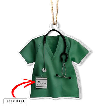 Bestchoo Personalized 2D Acrylic Ornament - Personalized Nurse Scrubs