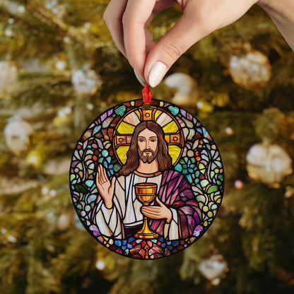 Bestchoo 2D Acrylic Ornament - Stained Glass Savior