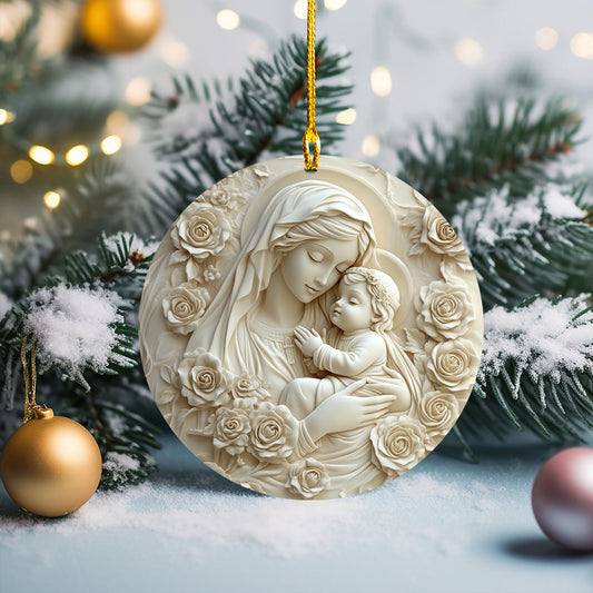 Bestchoo 2D Acrylic Ornament - Mary and Baby Jesus Christmas