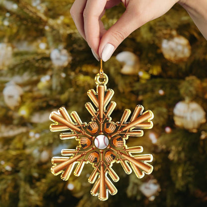Bestchoo 2D Acrylic Ornament Baseball Snowflake