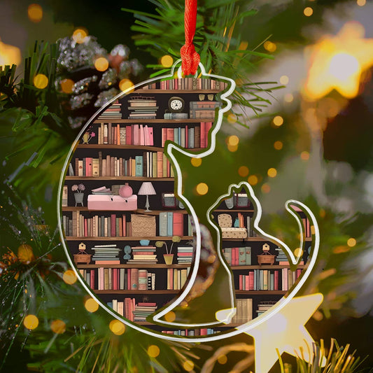 Bestchoo 2D Acrylic Ornament Bookish Cats
