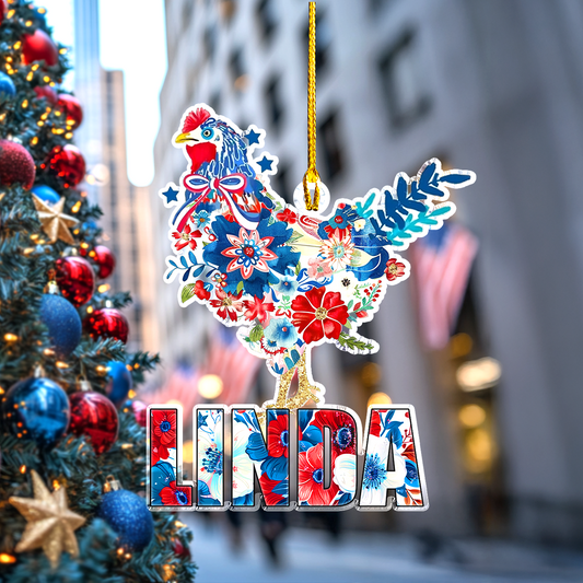 Bestchoo Personalized 2D Acrylic Ornament Pioneer Woman Chicken Lover