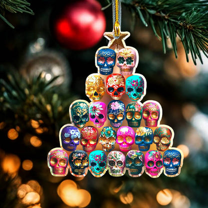 Bestchoo 2D Acrylic Ornament Colorful Sugar Skulls