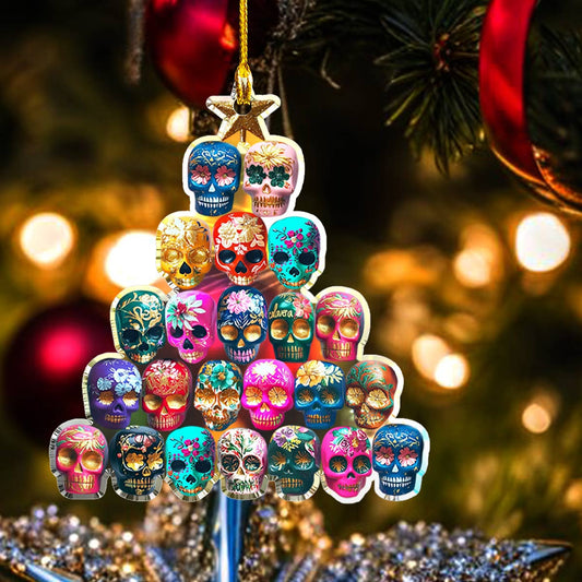 Bestchoo 2D Acrylic Ornament Colorful Sugar Skulls