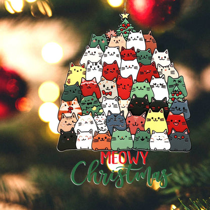 Bestchoo 2D Acrylic Ornament Meowy Christmas Lovely