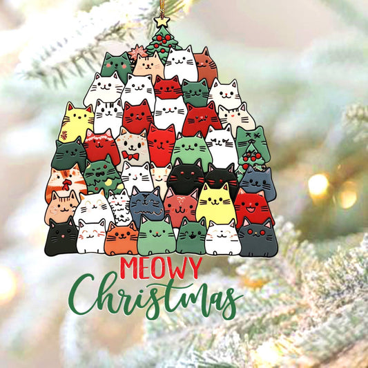 Bestchoo 2D Acrylic Ornament Meowy Christmas Lovely
