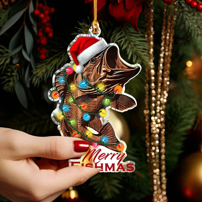 Bestchoo 2D Acrylic Ornament Stunning Merry Fishmas