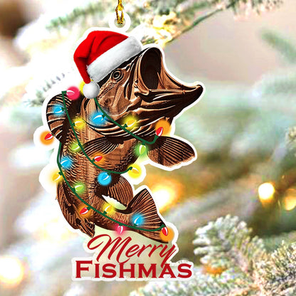 Bestchoo 2D Acrylic Ornament Stunning Merry Fishmas
