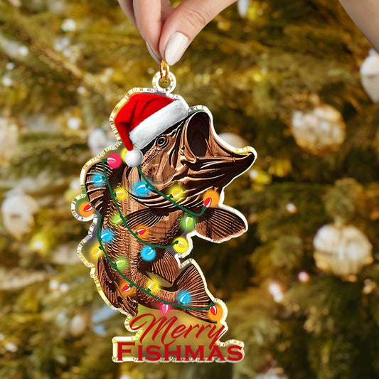 Bestchoo 2D Acrylic Ornament Stunning Merry Fishmas