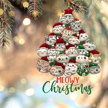 Bestchoo 2D Acrylic Ornament Meowy Christmas