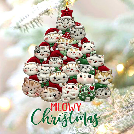 Bestchoo 2D Acrylic Ornament Meowy Christmas
