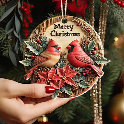 Bestchoo 2D Acrylic Ornament - Cardinal Couple Christmas Charm